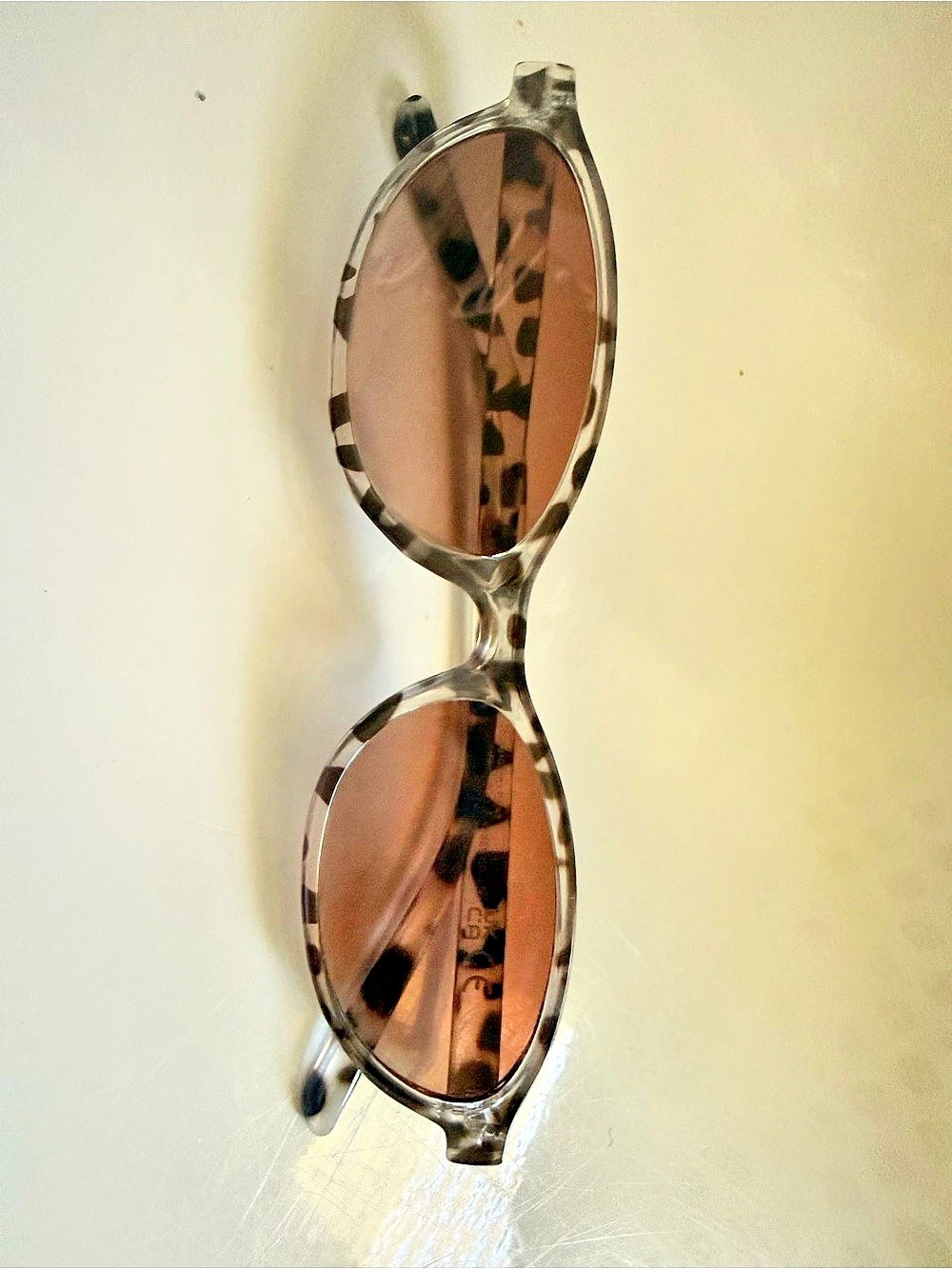 Oval Animal Print Sunglasses in Brown & Clear